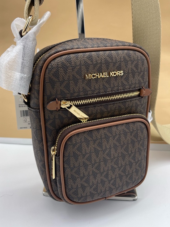Michael Kors Handbags - MICHAEL KORS Jet Set Md Flight NS Pocket Signature Logo Crossbody Bag
Brown 
NWT